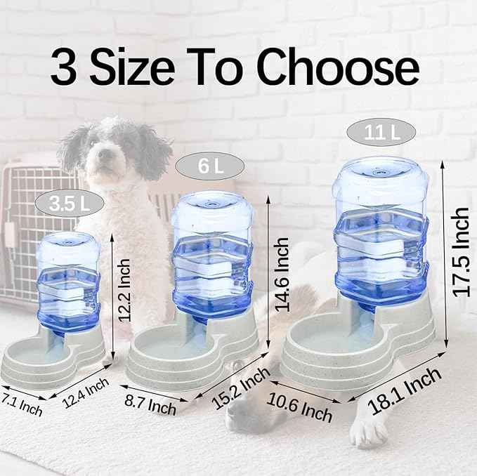 Large Dogs Water Dispenser Station,3 Gallon/11L Gravity Automatic Feeder, Dog Water Bowl Dispenser,Large Size Dog Drinking Fountain