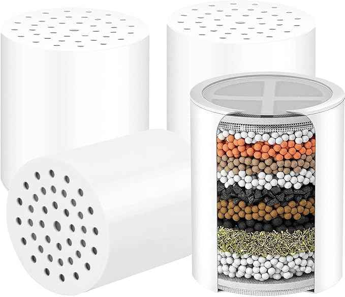4-Pack Replacement Shower Filter Cartridge Compatible with WEAQUA/SparkPod Filtered Shower Heads,Water Softener Filter for Hard Water Reduce Chlorine and Harmful Substances