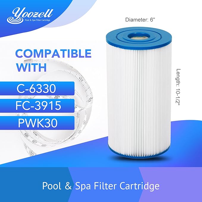 PWK30-EC Spa Filter Cartridge Replaces for C-6330,C-6430,FC-3915, CCP498, 13004, AK-5005, XLS-602, FC-3915M, Hot Springs 31489, Darlly 60307, 30 sq.ft Drop in Hot Tub Filter, 2 Pack