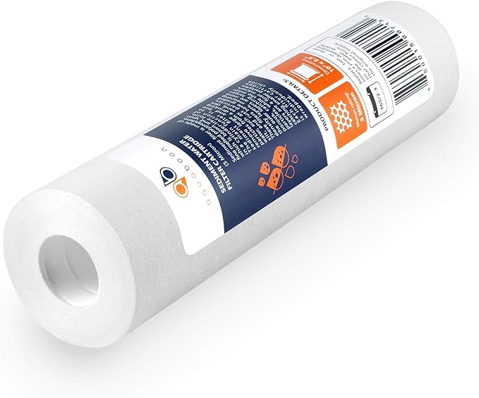 Aquaboon 5 Micron 10 x 2.5 Sediment Filter - Whole House Water Filter Replacement Compatible with Well Water Filters - P5, AP110, WHKF-GD05, 6 Pack