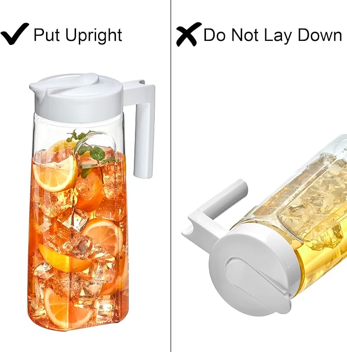 Amazing Abby - Slim - Tritan Pitcher (64 oz), Unbreakable Plastic Water Pitcher with Lid, BPA-Free, Heat-Resistant, Dishwasher-Safe, Great for Both Iced and Hot Drinks, Indoors and Outdoors, Black