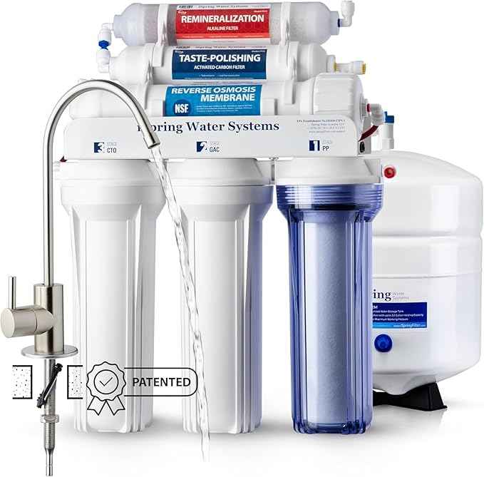 iSpring RCC7AK 75 GPD 6-Stage Alkaline Reverse Osmosis System + iSpring F9K 1-Year Replacement Filter Pack for 6-Stage RO Systems