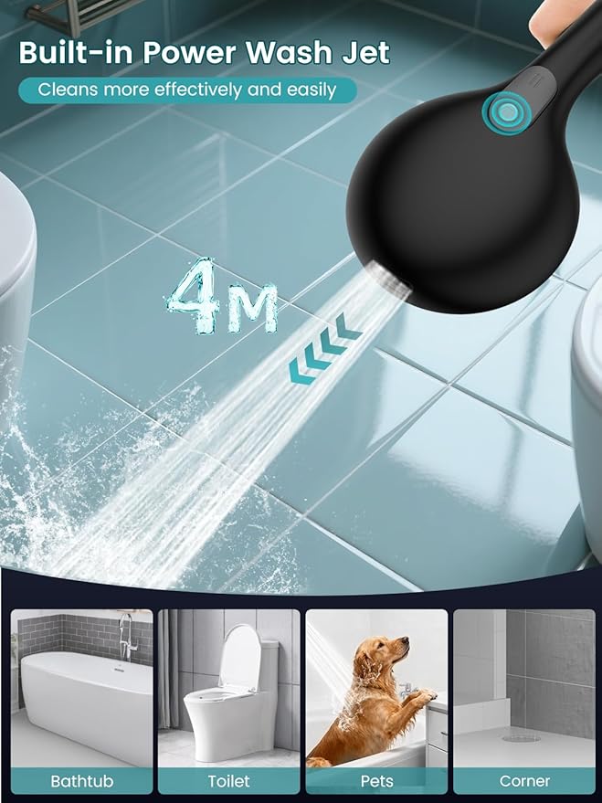 Filtered Shower Head with Handheld, High Pressure 7 Mode, Anti-clog Nozzles, Built-in Power Wash to Clean Tub, Shower Head with Filters for Hard Water, Remove Chlorine - Reduce Dry Itchy Skin