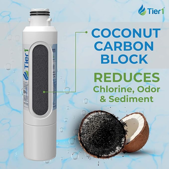 Tier1 RWF1011 DA29-00020B Refrigerator Water Filter | Replacement for Samsung HAF-CIN, WF294, FMS-2 Fridge Filter - Up to 18 Months Supply | Easy Install | Odor Control | Great Tasting Water (3-pk)