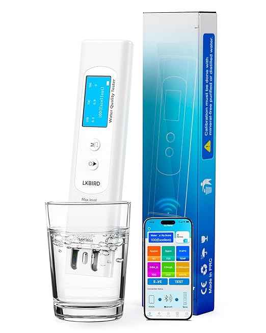 6-in-1 Smart Water Tester for Drinking Water with APP Monitoring, Digital Water Testing Kit for TDS Meter, EC, Temp, TOC, COD, UV275, Professional Water Tester for Home, Well, Tap & Outdoor.