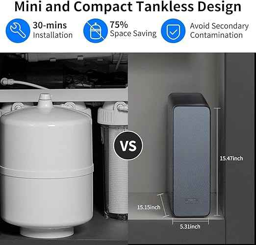 TOKIT U2 Pro UV Under Sink Reverse Osmosis Water Filter System Rich in Minerals 600 GPD High Flow 2:1 Pure to Drain Tankless RO Under Sink Water Filtration System FCC/SGS, NSF/ANSI 58&42 for Home