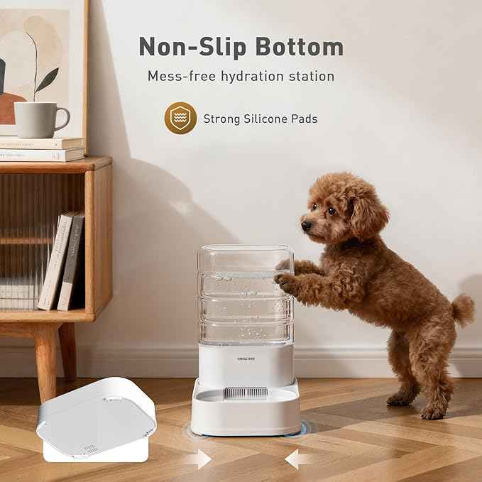 Gravity Dog Water Bowl Dispenser Automatic Pet Water Dispenser for Dogs Gravity Water Bowl for Cats 1 Gallon/3.78L with 6 pcs Filters