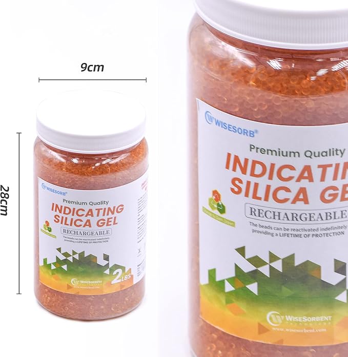 Silica Gel 6LBS, Indicating Silica Beads (Orange to Green), Reusable Silica Gel Desiccant Dehumidifier