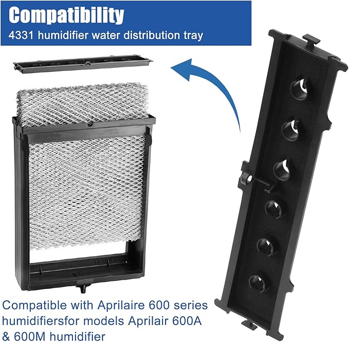 4331 Humidifier Water Distribution Tray Replacement (1 Pcs) Compatible with Aprilaire Humidifier Models 600,600A,600M - AquaVibe