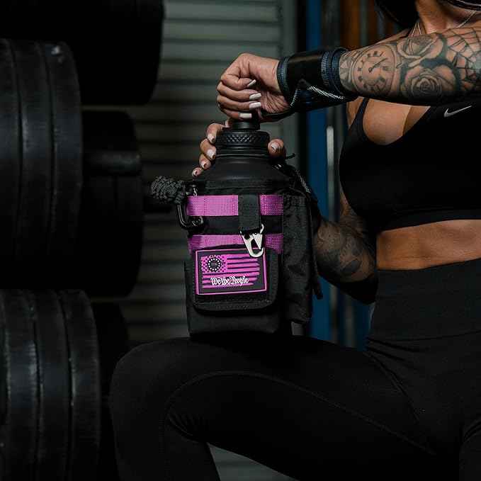 Iron Infidel Battle Bottle - Half Gallon Water Bottle Insulated, 64 oz Tactical Stainless Steel Water Jug with Handle - Gym Water Bottle with Rugged Sleeve for Storage (Valkyrie 2 Liter)