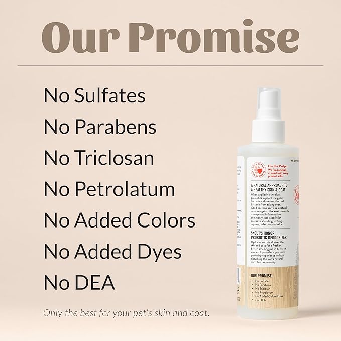 SKOUT'S HONOR Probiotic Pet Deodorizer Spray- Hydrating Daily-Use with Avocado Oil & Omega-3s, Microbiome Friendly Certiified, Paraben & Sulfate-Free, 97% Natural, 8oz, Dog of The Woods, 2-Pack - AquaVibe