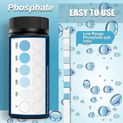 Phosphate Test Kit for Pool,50 Strips Phosphate Test Strip Quick and Accurate Swimming Hot Tub and Spa Water Testing