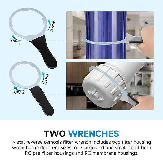 Metal Water Filter Wrench Compatible with iSpring AWR2 ，Suitable for HW12, HC12, RCC and RCCP Series Filters，Water Filter Removal Tool