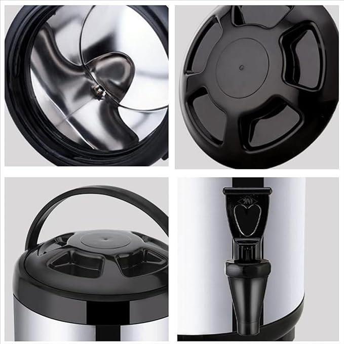 Urn Boiler Hot and Cold Water Dispenser with Faucet Insulated Beverage Dispenser Portable Large Capacity Stainless Steel Tea Coffee Dispenser Water Bottle (10L)