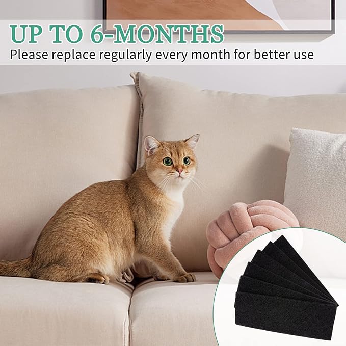 MEWTOGO 6 Pcs Carbon Filters for Cat Litter Box Robot 3 - Thickened and Durable Replacement Filters for Absorbing Odors Control Damp from Pets and Keep Home Fresh