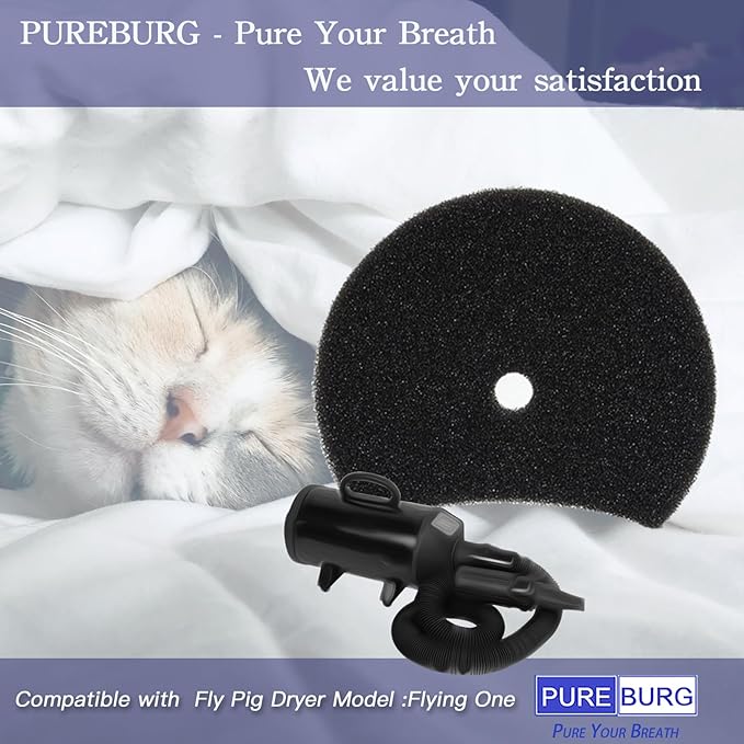 PUREBURG Flying One Replacement Filter Compatible with Flying Pig Pro Grooming Dryer Model Flying One,Pet-Hair Dryer Filter Air Clean,8-Pack - AquaVibe