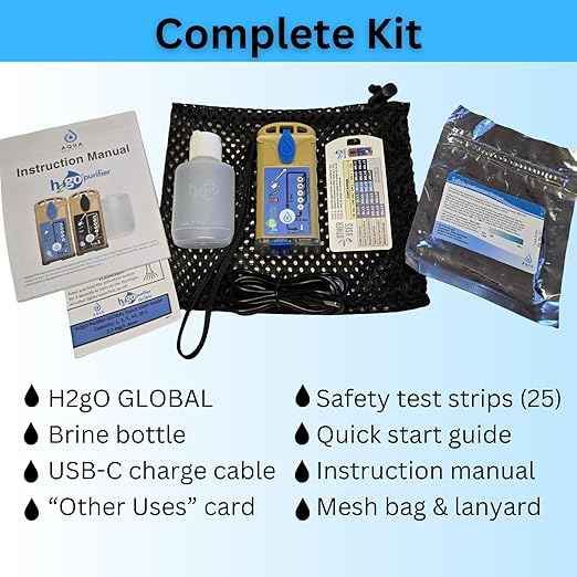 H2gO Global Survival Water Purifier, 2.5 mg/L, Camping Water Purifier, Tactical Survival Gear, Emergency Water Filtration. Hiking Gear Essential with Virtually Unlimited Purification.