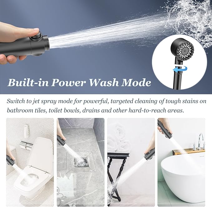 FEELSO Filtered Shower Head with Handheld, High Pressure 4 Spray Showerhead with Filters & Upgraded Anti-clog Nozzles for Hard Water -Remove Chlorine, Reduce Dry Itchy Skin -ON/OFF Switch for Pet Bath