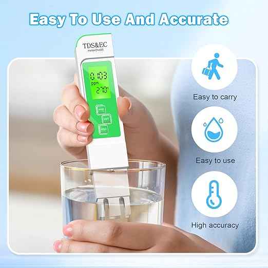 New 4 in 1 TDS Meter - TDS EC & Temperature(°C,°F) Meter,Accurate & Reliable Digital Water Testing Kits for Drinking Water, Tap, Well, Swimming Pool,Hydroponics, Aquarium, RO/DI System (Green)