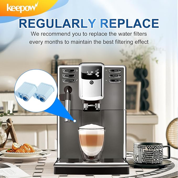 KEEPOW CA6903 Coffee Filter Compatible with Philips AquaClean, Aqua Clean Dedicated Anti-Lime Calc and Water Filter for Super-Automatic Espresso Machine, 3 Pack - AquaVibe