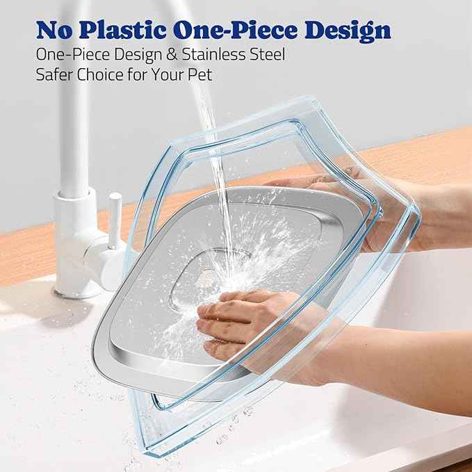 Upgrade No Spill Water Bowl for Dogs, 135oz/4L All Stainless Steel Dog Water Bowl with Non-Slip Base, Spill Proof for Medium Large Messy Drinkers, Anti Splash, Slow Drinking, Slobber Stopper, Black
