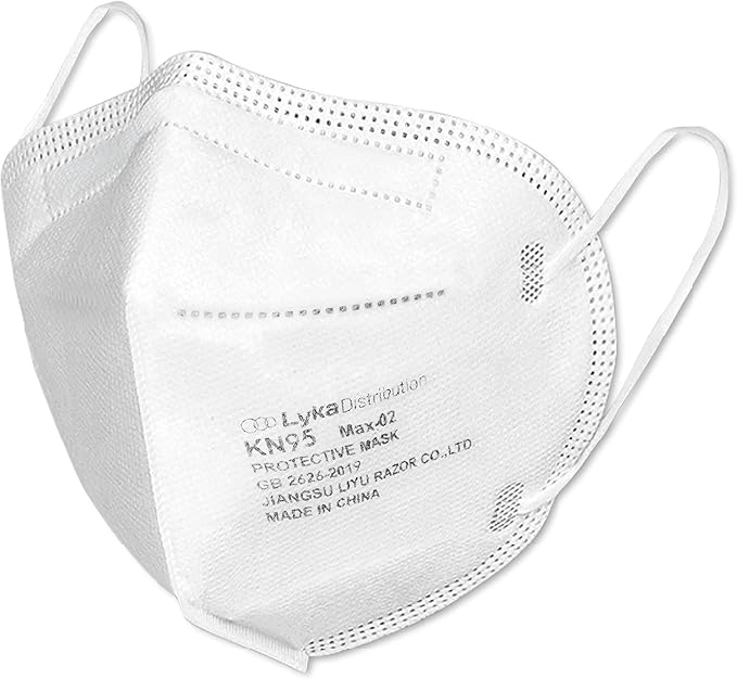 Lyka KN95 Face Masks 50 Pack – 5-Ply Disposable Masks for Dust, Work, Sanding, Painting, Allergies, Lawn & Cleaning - AquaVibe