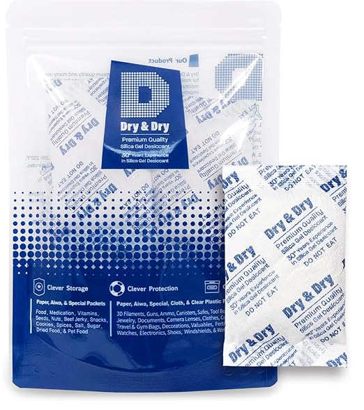 Dry & Dry 30 Gram [20 Packets] Silica Gel Packets Desiccants, Silica Packets - Rechargeable Silica Gel Packs, Silica Gel Packets, Desiccants Packets, Silica Gel