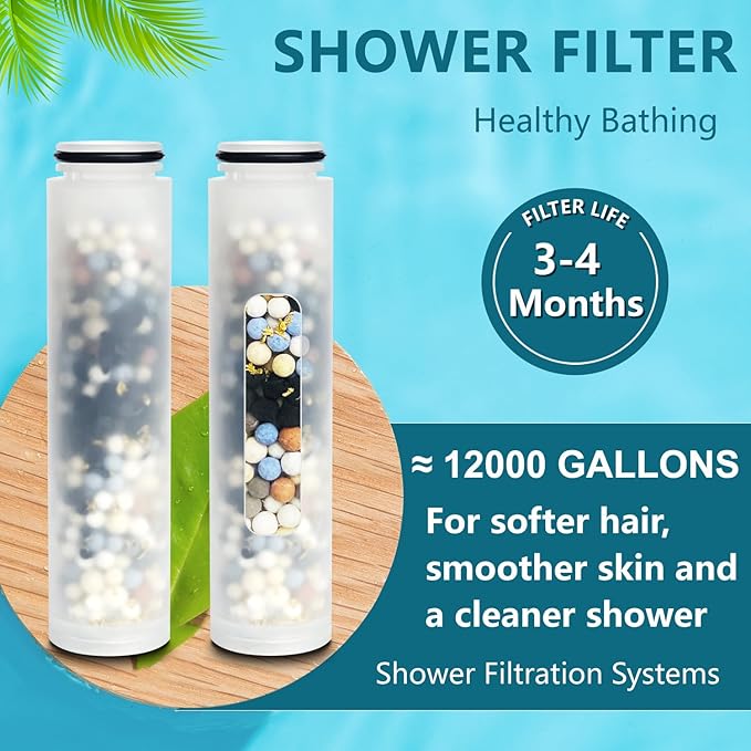 AWO 2 PACK Replacement Shower Filter Cartridge Compatible with MakeFit S6526 Filtered Handheld Shower Head,Multi Stage Shower Filtration Systems for Hard Water Reduces Chlorine and Harmful Substance