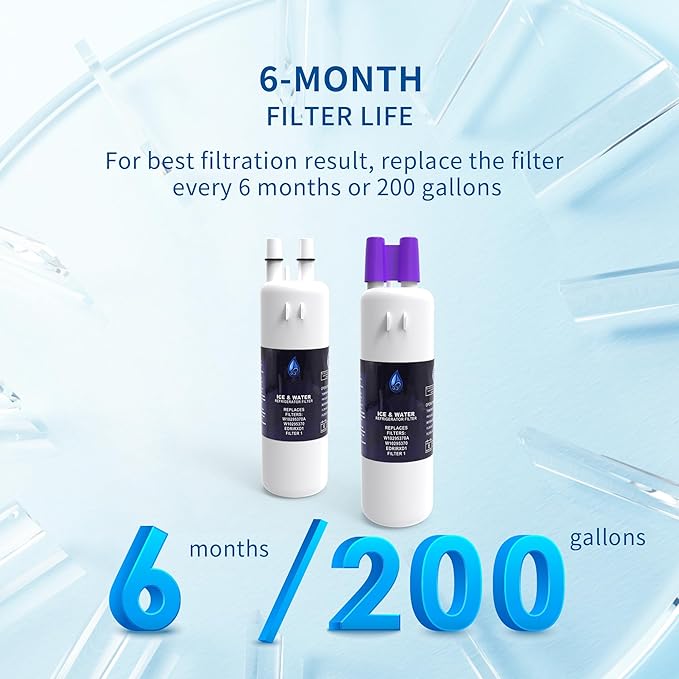 For W10295370A Water Filter Replacement Goods Accessories, Compatible With EDR1RXD1, Filter 1, W10295370, 46-9930,46-9081, P8RFWB2L, P8WB2L, P4RFWB, P5WB2L (Pack of 3) - AquaVibe