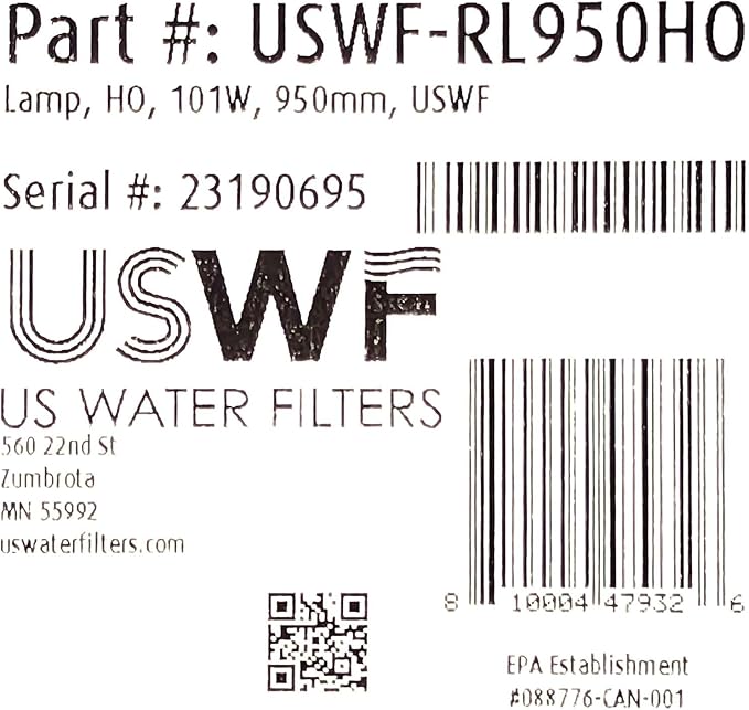 RL950HO Replacement UV Lamp for USWF H4-PS Pool Ultraviolet Light Sterilizer