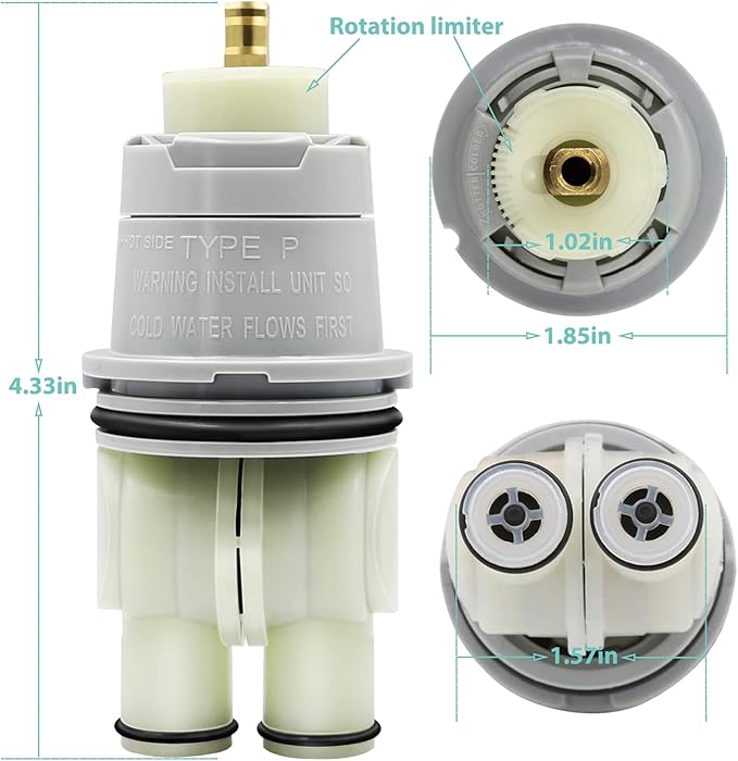RP46074 Shower Valve Cartridge Assembly Compatible For Shower and Tub 13/14 Series Faucet, Single-handle Universal Repair Assembly, Replacement Monitor Cartridge.