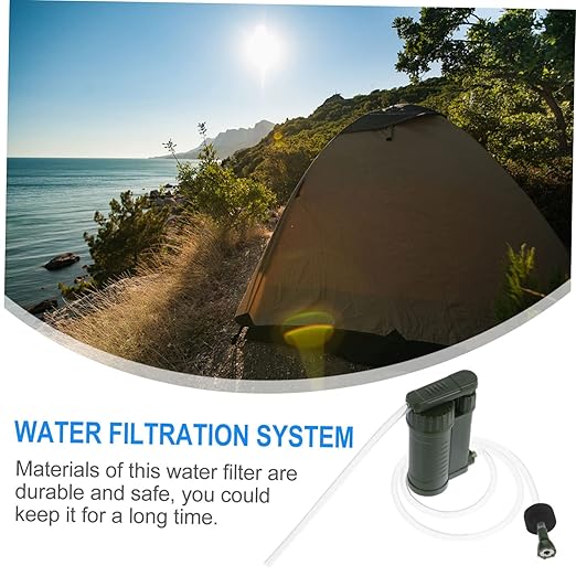 1pc Portable Emergency Water Filter Pump Compact Water Purifier for Camping Hiking and Survival Durable Materials Lightweight Design for