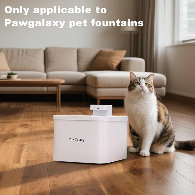 6 Pack Pet Water Fountain Replacement Filters, for 135 oz/4 L Cat Water Fountain Cordless, 6 Months Set of Ultra Quiet Pet Dispenser Stainless Steel, White 6 Count
