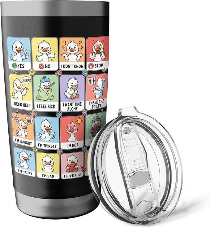 Autism ACC Communication Non Verbal Love Silly Goose Cute Stainless Steel Insulated Tumbler