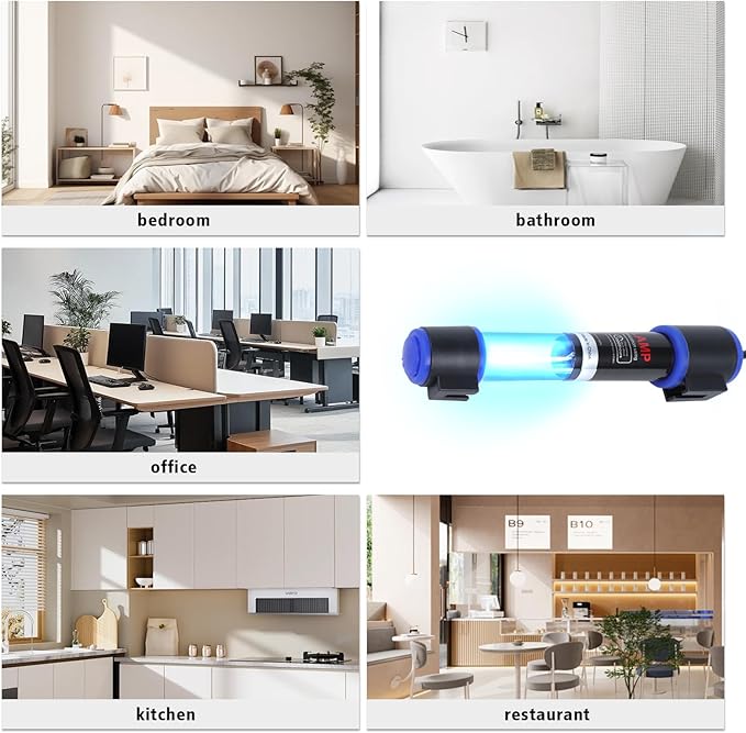 UV-C Aquarium Clean Light with Timer, Mini 3W 5W 7W 9W 11W Submersible Algae Clean Light Water Green Clean Fish Tank Water Clean Lamp for Sump Pond Filter Tank (5W Timer)