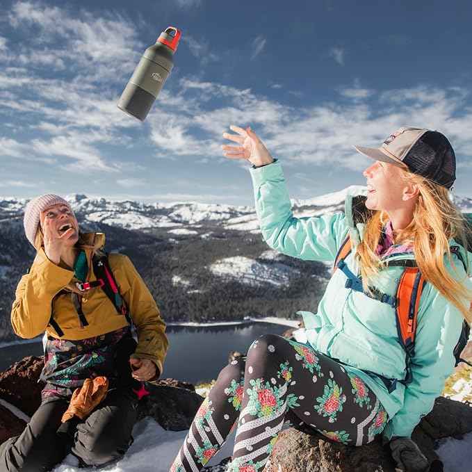 HIBEAR 32oz All-Day Adventure Flask - As Seen on Shark Tank - The Insulated Multi-Tool of Beverage Bottles - Craft Pourover, Cold Brew, Tea, Water Infusion, Wine Decanting, Hydration.