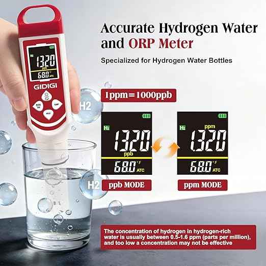 Upgraded Hydrogen Water Tester Meter Verified Digital 7-in-1 H2 ORP pH Meter Salt TDS EC Water Tester for Hydrogen Bottle, Pool, Aquarium, Drinking Water, Hydroponic