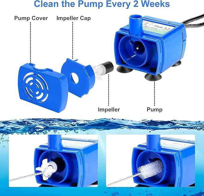 Cat Water Fountain Pump, Pet Fountain No LED Light Replacement Pump DR-DC160 Motor for 360° Cupcake Ceramic and Stainless Steel Cat Drinking Dispenser