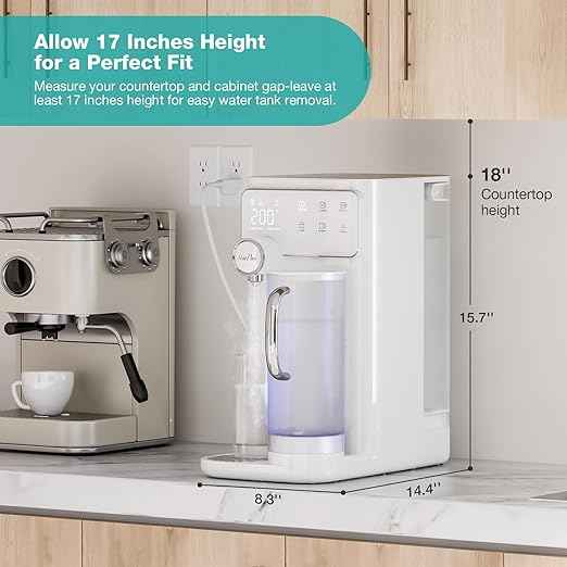 SimPure Y10H Instant Hot Reverse Osmosis Water Filter Countertop, 6-Stage RO Water Filtration System, Heating Water Dispenser with Protection Lock, Removable Water Pitcher, No Installation