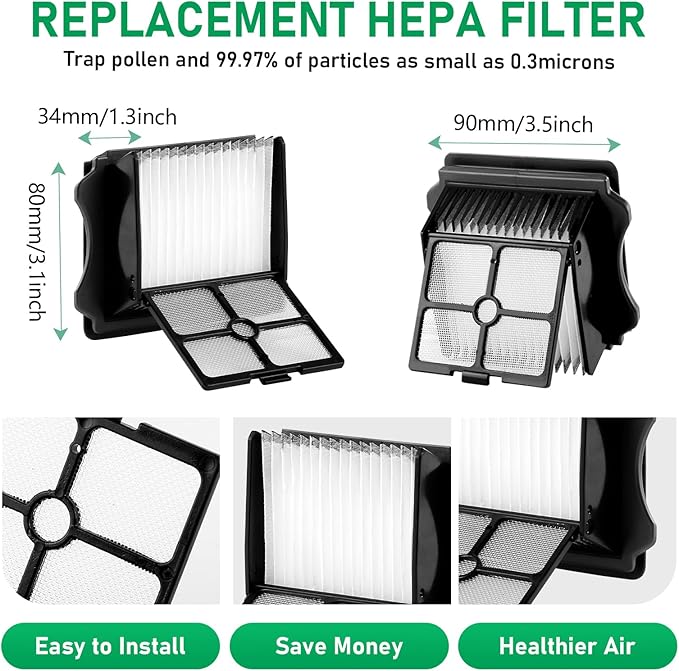 iFloor 3 Replacement Brush Rollers and HEPA Filter Kits Compatible with Tineco iFloor 3 and Floor One S3 Cordless Wet Dry Vacuum Cleaner Replacement Parts Accessories Kit,3 Brush Rollers & 3 Filters - AquaVibe