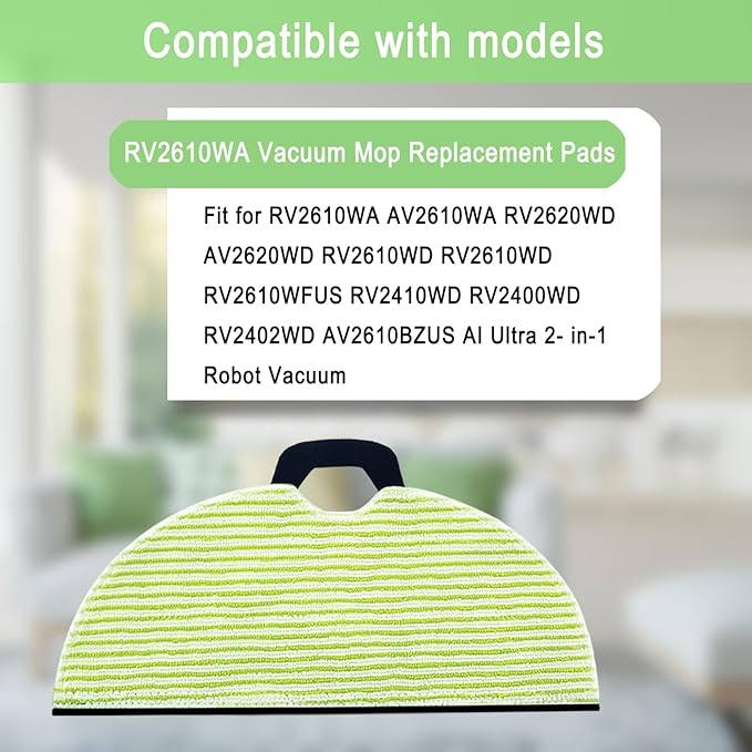 8 Pack RV2610WA Vacuum Mop Replacement Pads for Shark RV2610WA AV2610WA RV2620WD AV2620WD RV2610WD RV2610WD RV2610WFUS RV2410WD AI Ultra 2- in-1 Robot Vacuum Cleaner - AquaVibe