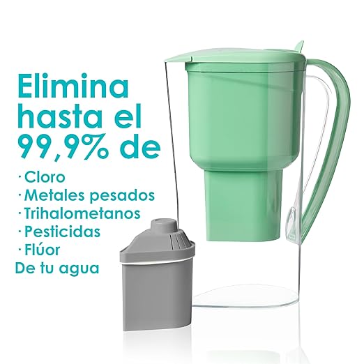 Alkanatur Alkaline Hydrogen Water Filter Pitcher - Removes Fluoride, Chlorine, Microplastics, PFAs, Lead - Activated Coconut Carbon + Clinoptilolite Zeolite, Ionizer, pH 9.5, Adds Magnesium