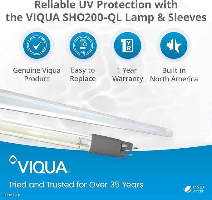 VIQUA SHO200-QL Sterilight UV Replacement Lamp & Sleeve Kit for SPV-3.5, SPV-200, SP200-HO, SC/SCM-200 Series Ultraviolet Bulb