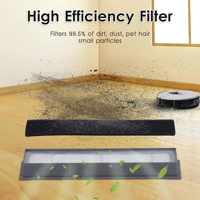 (12 Pieces) HEPA Filter for Robot Vacuum Ecovacs DEEBOT OZMO N10 N10 Plus 920 950 T8 AIVI Max T9 T5 N5 N7 N8+ N8 Pro Plus DX55 DX93 DJ65, Robot Vacuum Cleaner Filter Kit