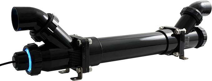 Lifegard Aquatics 40-Watt Pro-MAX High Output UV Sterilizer for Aquariums – Black 3" Diameter Housing – Flow-Through Design, White Internal Reflective Protective Sleeve