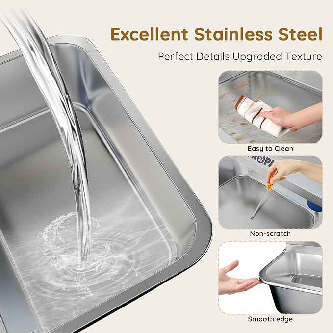 2 Gallon Automatic Dog Water Dispenser, Stainless Steel Water Bowl for Pets & Livestock, Large Auto Fill Waterer Feeder, No Electricity, Fit 3/4" GHT Faucet, Anti-Tip Design