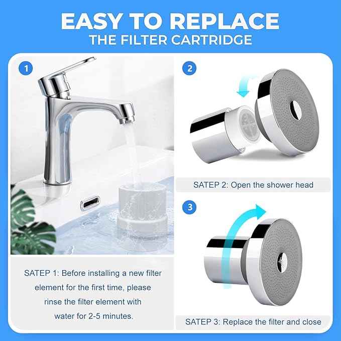Filter Compatible For JOLIE Filtered Showerhead, High Output Revitalization Filter, REPLACEMENT CARTRIDGE (3pcs)