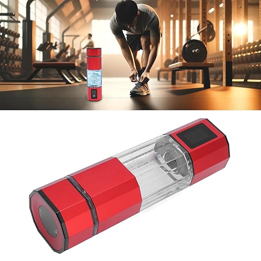 Hydrogen Water Pitcher, 250ml 5000PPB Portable Water Ionizer Hydrogen Water Bottle for Home Office Travel Exercise (Red)