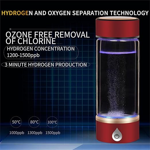 1500ppb Hydrogen Rich Water Bottle Generator, 420ml Portable Hydrogen Water Cup, USB Rechargeable Ionized Water Generator, Home Office Use