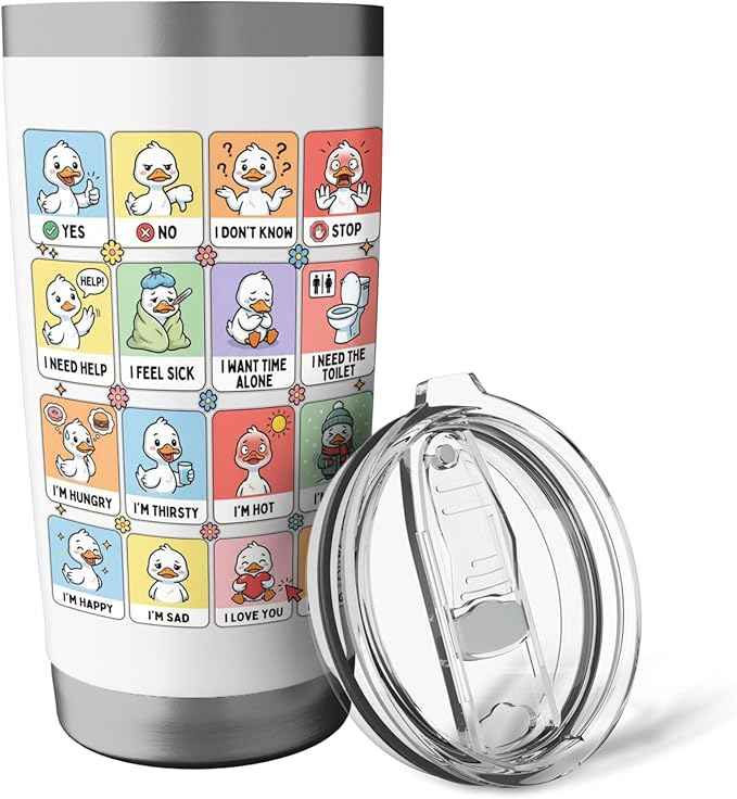Autism ACC Communication Non Verbal Love Silly Goose Cute Stainless Steel Insulated Tumbler